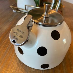 Kate Spade black and white polka dot teapot